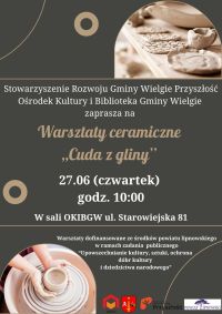 Plakat informacyjny- warsztaty ceramiczne