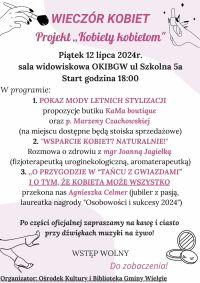 Plakat informacyjny - wieczór kobiet