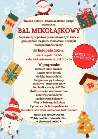 Plakat informacyjny - Bal Mikołajkowy